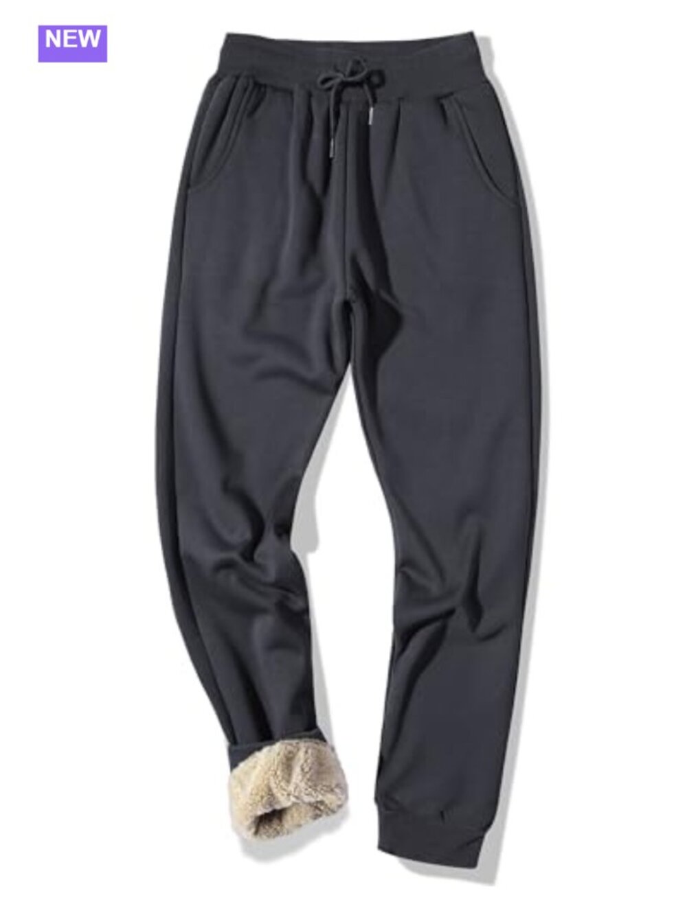 Men's Thermal Fleece Jogger Pants Sherpa Lined Sweatpants Winter Warm Thick